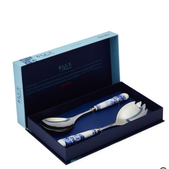 Spode Kitchen Spode Blue Italian Salad Servers Blue And White